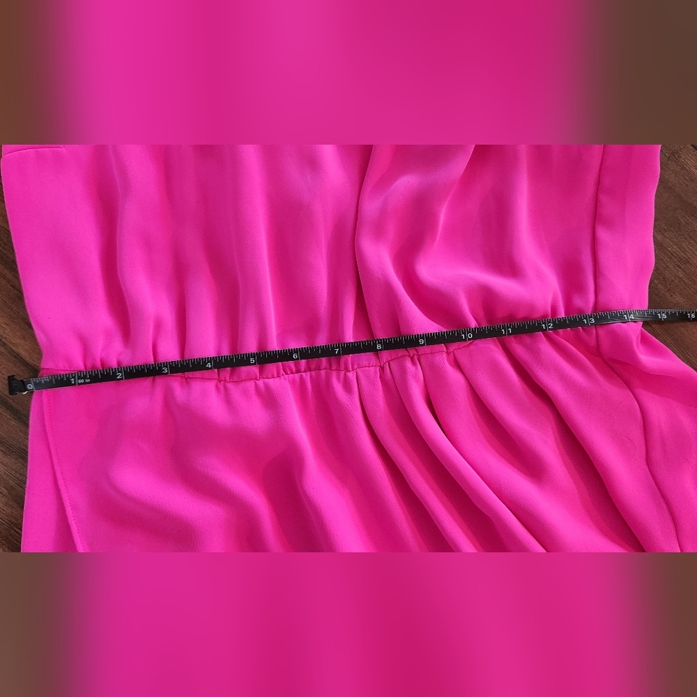 Amanda Uprichard × Le Tote Large Hot Pink Tulip Strappy Dress - Picture 9 of 10
